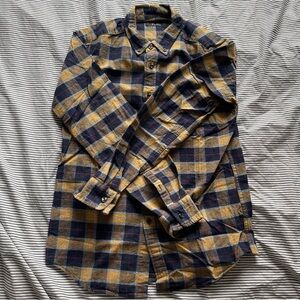 Rageblue Men's Yellow and Blue Plaid Shirt